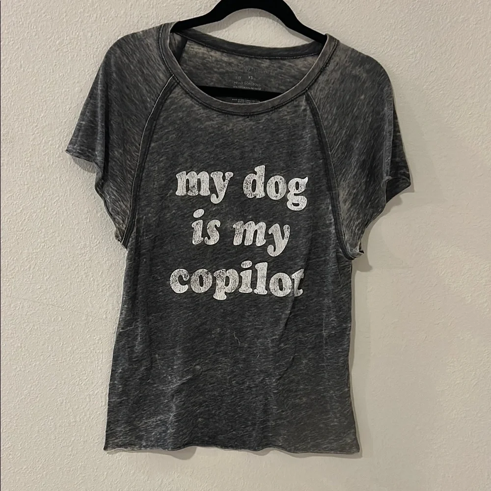 Gray Short Sleeve Tee “My dog is my copilot” - Picture 1 of 3